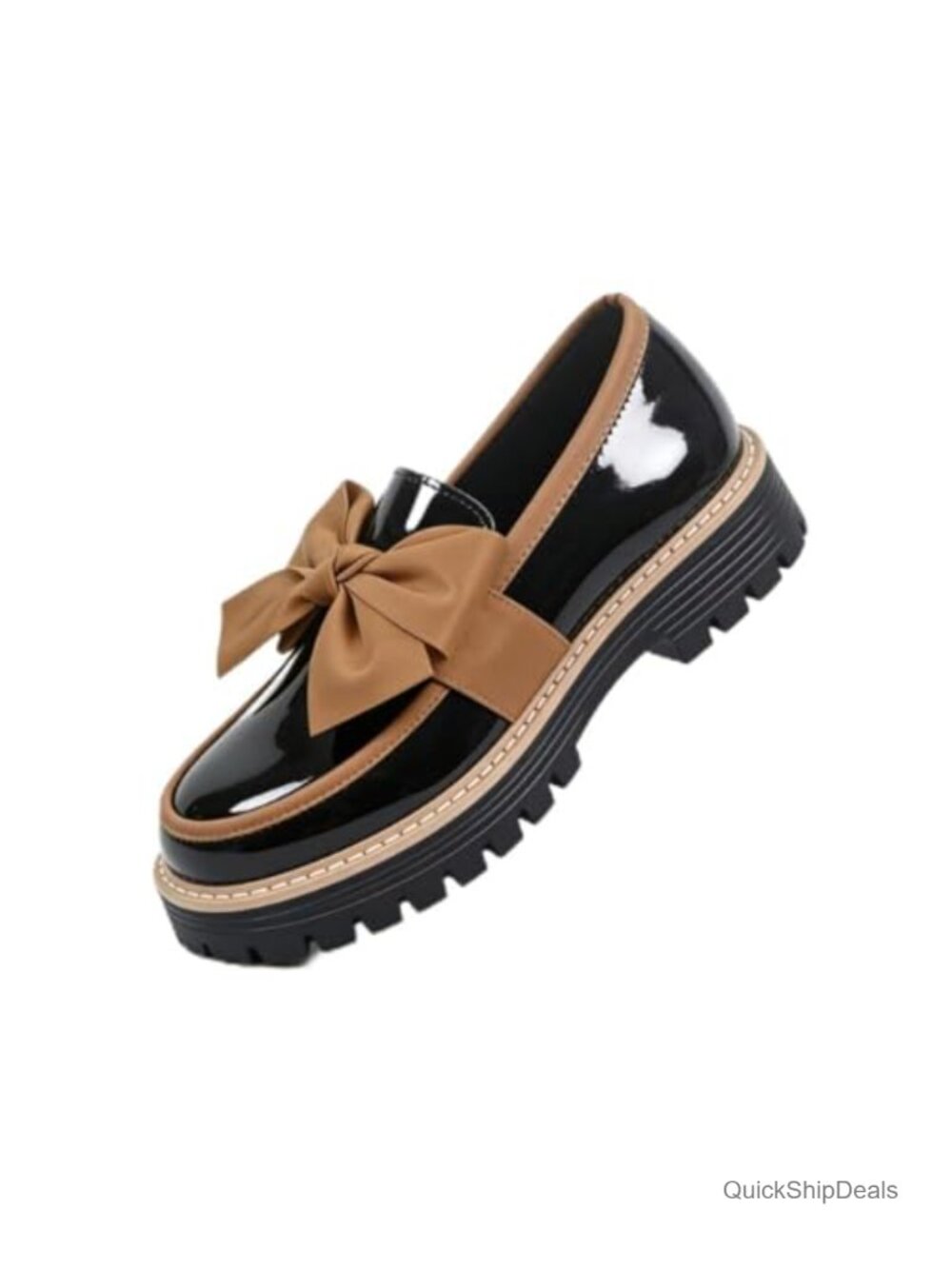 Women's Thick Sole Loafers Slip-On Chunky Platform Shoes Business Casual